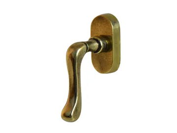 TOSCA - DK brass window handle on rose by GIARA ART DESIGN-BRONZE - view 2
